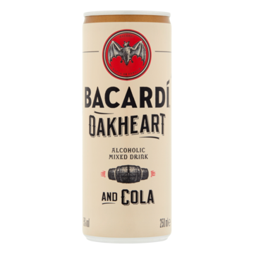 Bacardí Oakheart Alcoholic Mixed Drink and Cola 250 ml bij Jumbo van Bacardí