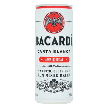 Bacardí Rum en Cola 250 ml bij Jumbo van Bacardí