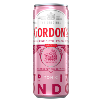 Gordon’s Premium Pink Distilled Gin & Tonic 250 ml bij Jumbo van Gordon’s