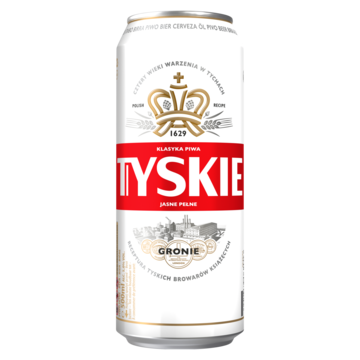 Tyskie Bier Blik 500 ml bij Jumbo van Tyskie