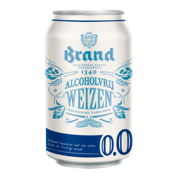 Brand Weizen 0.0 Alcoholvrij Bier Blik 33 cl bij Jumbo van Brand